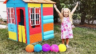 Diana plays with color balls and Finger Family song  Video for children with Kids Diana Show [upl. by Lednew]