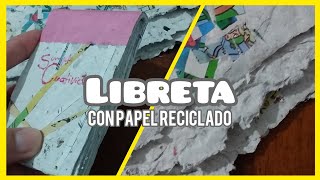 Como hacer una LIBRETA con hojas de PAPEL RECICLADO [upl. by Sears]