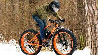 2х2 full wheel drive electric fatbike Ice and snow [upl. by Ecnarepmet]