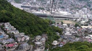 Nagasaki Descending Cable Car Rope way from Mt Inasa 61210 [upl. by Xanthe]