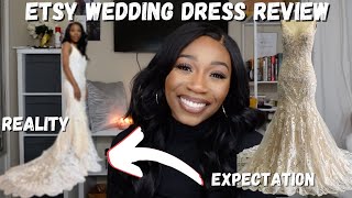 ETSY WEDDING DRESS REVIEW  BETTER THAN EXPECTED [upl. by Arette699]