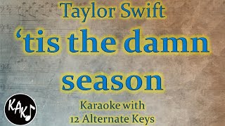 tis the damn season Karaoke  Taylor Swift Instrumental Cover Lower Higher Male Original Key [upl. by Resa]