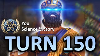 I Won An INSANE Science Victory In 150 Turns As Babylon On DEITY  Civ 6 Babylon [upl. by Eillen]