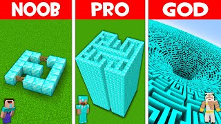 EPIC DIAMOND MAZE HOUSE BUILD CHALLENGE BIGGEST MAZE in Minecraft NOOB vs PRO vs GOD [upl. by Lebasile]