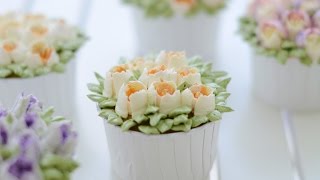 Flores de buttercream de merengue suizo con boquillas rusas  Receta  Fondart  tienda amp revista [upl. by Dnilazor275]