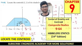 CENTROID of composite shapes  Chapter 9  Hibbeler Statics 14th Engineers Academy [upl. by Masry]