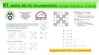 61  Mathe AG Grundschüler  Mathe Olympiade 2022  2023  3 Stufe  Klasse 3 [upl. by Ditmore]