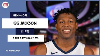 GG JACKSON 11 PTS 3 REB 3 AST 0 BLK 1 STL vs ORL  20232024 MEM  Player Full Highlights [upl. by Arvie]