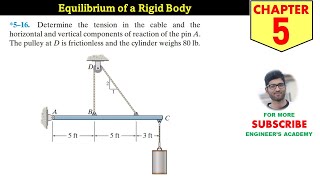 516 Equilibrium of a Rigid Body Chapter 5 Hibbeler Statics 14th Edition Engineers Academy [upl. by Hildick]