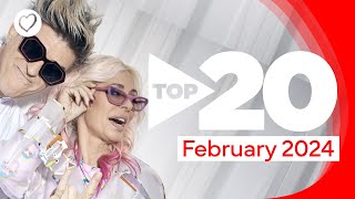 Eurovision Top 20 Most Watched February 2024  UnitedByMusic [upl. by Uokes]