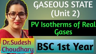 Bsc 1st year online classes  Gaseous state  Critical PV Isotherms of Real Gases by Dr Sudesh [upl. by Alleirbag]