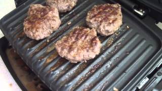 BURGERS COOKED ON THE GEORGE FOREMAN THE REAL WAY [upl. by Adnar593]