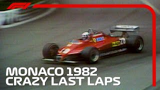 Crazy Final Three Laps in Monaco  1982 Monaco Grand Prix [upl. by Kurr933]