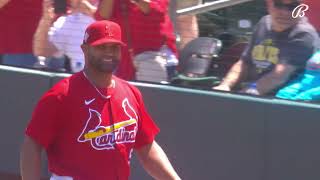 Albert Pujols gets awesome ovation for return to Cardinals at Spring Training [upl. by Eldoree]