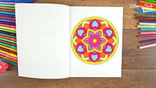 Mandala coloring for Kids  Mandala Coloring Pages  How To Color A Simple Mandala [upl. by Asirrom]