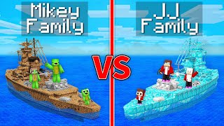 Mikey Family vs JJ Family MODERN WARSHIP Build Challenge in Minecraft Maizen [upl. by Oloapnaig]