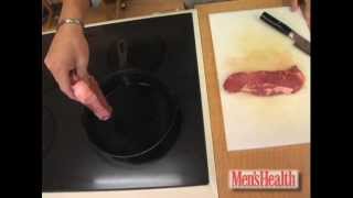 Healthy Way to Cook Steak  Pan Searing  Mens Health [upl. by Naesad]