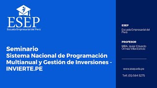 Seminario Sistema Nacional de Programación Multianual y Gestión de Inversiones SEM5INVIERTE PE120924 [upl. by Leirbma505]