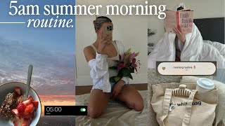 5AM MORNING ROUTINE  productive habits how waking up early changed my life summer 2023 🍓 [upl. by Yespmed]