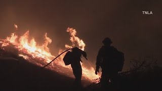 San Gabriel Canyon fire prompts evacuation [upl. by Aeet]