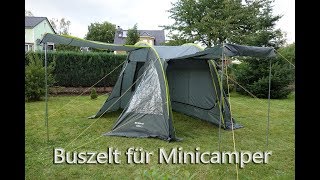 Vorstellung Buszelt  Vorzelt Touring easy für Mincamper Wohnmobil und Campingbusse [upl. by Rolyak481]