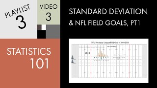 Statistics 101 Standard Deviation and NFL Field Goals  Part 12 [upl. by Wohlen643]