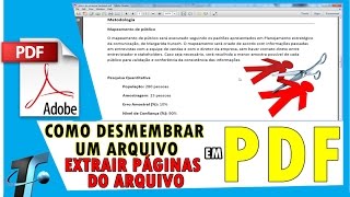 Como Desmembrar Página do Arquivo PDF  Extrair uma Página do Arquivo PDF  Canal TF [upl. by Acisey]