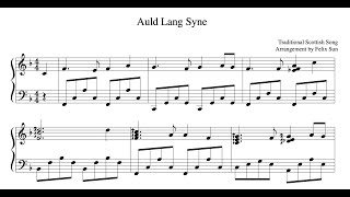 Auld Lang Syne  Sheet Music beautiful piano solo [upl. by Nylkcaj]