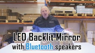 LED backlit bathroom mirror with Bluetooth speakers Unboxing amp overview [upl. by Orgel972]