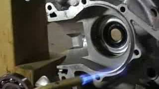 Installing main bearings in a Vespa engine [upl. by Elkcim34]