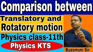 Comparison between Translatory and Rotatory motion Physics class11th PhysicsKTSByByasmunisir [upl. by Irroc]