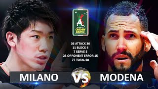 Milano vs Modena  Italian Volleyball SuperLega 20232024 [upl. by Haimerej255]