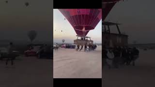 Kapadokyada sıcak hava balonu arabaya çarptı kapadokya balon tur safari [upl. by Lihka926]