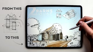 How I Develop Architectural Concept in Procreate [upl. by Azar]