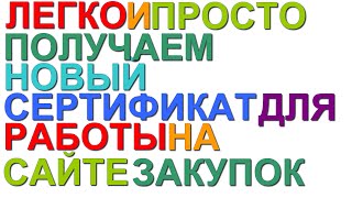 Получение сертификата для работы на сайтах zakupkigovru и busgovru в 2021 году [upl. by Demetris]