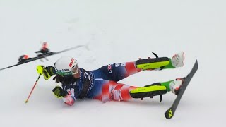 Leona POPOVIC  CRASH  Slalom  Kranjska Gora 2024 [upl. by Myrta]