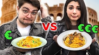 Carbonara ECONOMICA vs COSTOSA a ROMA con Giuliacrossbow [upl. by Yelwar]