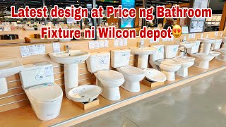 Latest design at price ng mga Bathroom fixture at tiles ni wilcon depot [upl. by Arotal649]