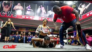 CWE The Great Khali teaching wrestling to Rakhi Sawant [upl. by Negaet]