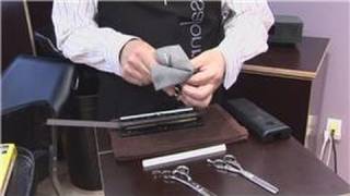 Hair Cutting Tips  How to Sharpen a Pair of Scissors for Cutting Hair [upl. by Shanan433]