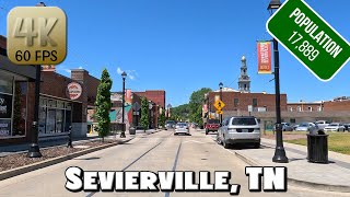 Driving Around Small Town Sevierville TN in 4k Video [upl. by Gone]