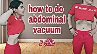 2 min how to do abdominal vacuum  abdominal vacuum  stomach vacuum [upl. by Atiker]