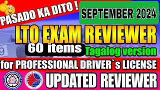 PROFESSIONAL LTO EXAM REVIEWER TAGALOG VERSION 2024 100 PERCENT PASADO KA DITO [upl. by Einalam]