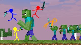 Stickman VS Minecraft Giant Zombie Apocalypse School  AVM Shorts Animation [upl. by Nadda258]