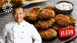 Gemüse Nuggets mit GurkenDip Rezept  Vegan [upl. by Mikkel900]