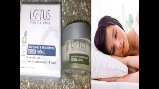 Lotus professional phytoRx skin whitening night cream review amp Demo [upl. by Kataway601]