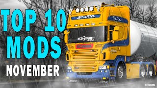 TOP 10 ETS2 MODS  NOVEMBER 2023  Euro Truck Simulator 2 Mods [upl. by Mcdade]