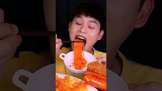 ASMR Spicy Noodles Sausage amp Cheese MUKBANG [upl. by Eirrotal]