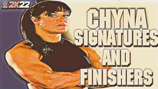 WWE 2K22  Chyna Signatures and Finishers [upl. by Elrebma]