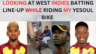 Windies top 6 for World Cup Watch the game with the best peloton alternative yesoul G1M Plus Bike [upl. by Letnahc]